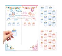 kit baby shower boy or girl,36 Adesivi Baby Shower +1 poster,Team Maschio e Team femmina,gender reveal party decorations,benvenuto nascita,rivelazione sesso bambino