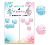 kit baby shower boy or girl,72 Adesivi Baby Shower+poster,Team Maschio e Team femmina,gender reveal party decorations,benvenuto nascita,rivelazione sesso bambino