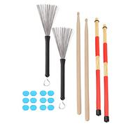 Kit Bacchette Rute Brush Damper Drum Set Strumento Musicale Accessori da Gioco con Borsa (M02761 blu)