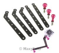 KIT BACCHETTE STAFFE BRACCIO SNODABILE PIU VITI ALLUMINIO PINK GOPRO 000703A