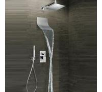 Kit bagno 2 soffioni doccia 1 soffione cascata Mix incasso + deviatore doccetta