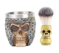 Kit barba per barba per cranio in acciaio inossibile maschile set per pennello ciotola