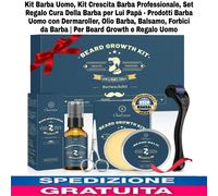 Kit Barba Uomo, Kit Crescita Barba Professionale, Set Regalo Cura Della Barba