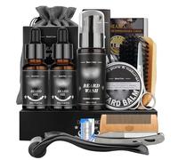 Kit Barba Uomo,Kit Cura Barba Uomo 10 In 1,Con Shampoo Beard,Olio,Balsamo,Spazzola,Forbici,Rasoio E Lame,Per Una B Arba Sempre Ordinata E Curata,Regalo Per Lui,Papà O Amico