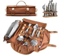 Kit Barista Viaggio 20 Pezzi Professionale Bar Tool Set con Borsa Portatile e Tracolla per Barman Nuovi ed Esperti