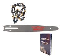 KIT BARRA CARVING MOTOSEGA RICAMBIO 10″ 25cm PASSO 1/4 1,3mm+CATENA TITANIO 60MG