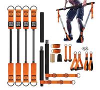 Kit Barra Pilates con Fasce di Resistenza - Attrezzatura Per Allenamento Completo,Attrezzo Squat per Uomini Donne Atleti Gambe Spalle Casa