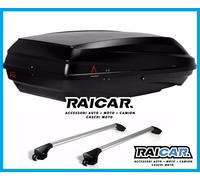 Kit Barre portatutto e Box baule da tetto g3 bicube 400 nero mini country rails