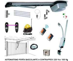 KIT BASCULANTE 100 KG AUTOMATISMO ARCHETTO MOTORE ELETTRICO 2 RAD FOTOC FARO