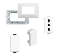 Kit Base Composto Bticino Matix Placca Supporto Presa Falso Polo Pulsante