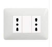 Kit Base Punto Doppia Presa Bivalente Bticino Matix Bianco Pezzi 5