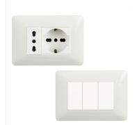 Kit Base Punto Presa Bivalente Schuko Punto Luce Bticino Matix Bianco Pezzi 9
