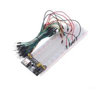 Kit basetta grande a 830 fori con modulo di alimentazione nero e 65 colorati per cavi ponticello, apprendimento esperimento elettronico per starter kit