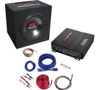 Kit Bassi per Auto Subwoofer in Cassa 25cm + Amplificatore 550W + Cavi Renegade