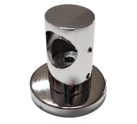 Kit Bastone Per Tenda da Interno in Ferro Ø 20 mm in Diversi Colori, Terminali Anelli e Supporti, Apertura a Strappo. Bastoni per Tende Moderni (N°1 Supporto a Soffitto, Acciaio Lucido)