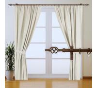 Kit Bastone Tenda Allungabile in Ferro Battuto 150-300 cm Diametro 20 mm. Bastone Artigianale Fatto a mano in Italia, Bastone tende Classico, Bastone tenda Shabby Chic (Pigna Ruggine)