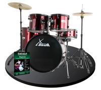 Kit Batteria Acustica Completa 22" Studio Piatti Sgabello Hardware Bachette Ruby
