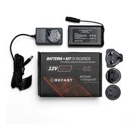 Kit batteria Befast SWB09 + Carica Batteria 12V 6000 A per abbigliamento riscaldato