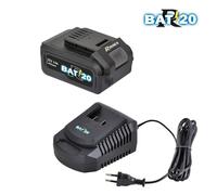 Kit Batteria + Caricabatteria RIBIMEX PRBAT20-KIT4 20V 4Ah Caricatore Rapido