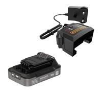 BLACK+DECKER Powerconnett, batteria 18 V, 2,0 Ah + caricatore rapido 1 A, nero, batteria al litio con indicatore di stato di carica