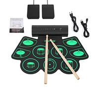Kit batteria elettronica, 9 pad in silicone batteria bambino con altoparlanti integrati, supporta cuffie, MP3, connessione MIDI e ingresso AUX, per principianti