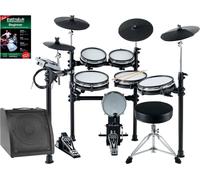 Kit Batteria Elettronica E-Drum 10 Pads USB Midi Set Sgabello Monitor Bachette