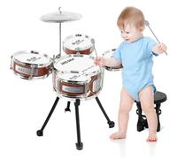 Kit Batteria per Bambini, 5 Tamburi con Sgabello, Strumento Musicale
