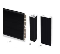 Emuca - Kit battiscopa da Cucina, con Accessori per Unione, Altezza 100 mm, 4,7 m, plastica, Nero