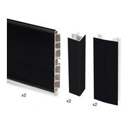 Kit Battiscopa da Cucina con Accessori H 100 mm in Tecnoplastica Emuca Nero