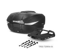 KIT BAULETTO SHAD TR55 TERRA + PIASTRA ALLUMINIO NERA + VITI TOP CASE MOTO