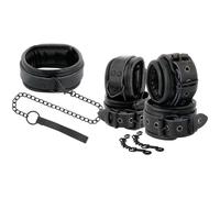 Kit Bdsm Darkness Leather And Handcuffs Nero