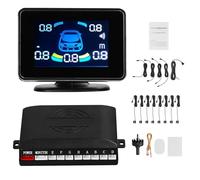 Kit Beep Park Sensori Parcheggio Auto Radar Retromarcia Supporto Anteriore Avviso Sonoro/cicalino/disattivazione Audio Con 8 Sensori Parcheggio Kit Sensori Radar Allarmi Audio(Silver)