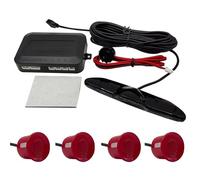 Kit Beep Park Sistemi Sensori Parcheggio Kit Display Monitor Retroilluminato Assistente Rilevatore Retromarcia 4 Sonde Monitor Angoli Ciechi Auto Controllo Distanza(Red)