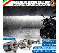 KIT BI-LED H4 TRIUMPH DAYTONA 18000 LUMEN CANBUS LENTICOLARE 6000K NO ERROR