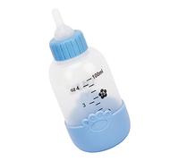 Kit Biberon per Latte per Animali Domestici per Cucciolo di Gatto, Biberon Universale in Silicone con Motivo a Zampa da 100 Ml con Scala Trasparente (Blu)