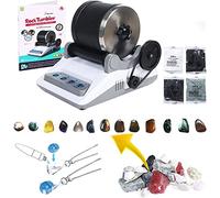 Kit bicchiere da roccia, include 2 cinghie, sacchetto di pietre grezze, 4 smerigliatura grossolana, finemente levigato, lucidatura,lucidatura finale,grane per lucidatura,con pulsante,timer di 7 giorni