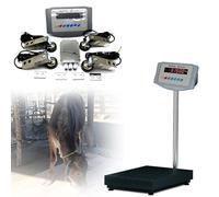 Kit Bilancia Professionale Per 0.05 T, 1 Ton, 2 Ton, 3 Ton, Display LCD Retroilluminato Ad Alta Precisione, Indicatore Di Pesatura, Piattaforma Di Pesatura Per Animali Per Fattorie E Fienili(3 T)