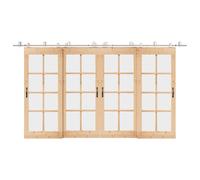 Kit Binari Porta Scorrevole 200 cm Acciaio Inossidabile Argento