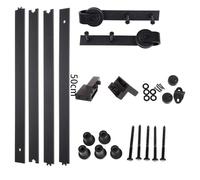 Kit binario a rulli for porta scorrevole in legno for armadio, kit binario for porta scorrevole in legno for porta scorrevole in legno da 180 cm(200cm Single Door)