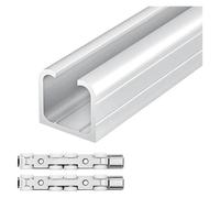 Kit binario e rulli per porta scorrevole, guida in alluminio resistente con hardware completo per un funzionamento regolare, ideale per doccia, bagno e camera da letto