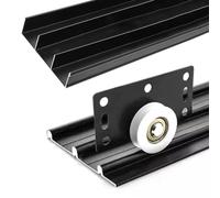 Kit binario for porta scorrevole a tre binari for armadi e porte in vetro,Binario for Porta a Scomparsa,binari Superiori e Inferiori(110cm)