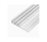 Kit binario for porta scorrevole dell'armadio con cuscinetti a sfera, funzionamento fluido, porta scorrevole in vetro in alluminio for tre ante(Cream,Three -track 260cm)