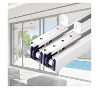 Kit Binario per Porta Scorrevole a Doppio Bypass per Armadio - Ferramenta in Alluminio Resistente per Un Funzionamento Fluido, Sistema di binari Regolabile per Una Facile Installazione, Idea