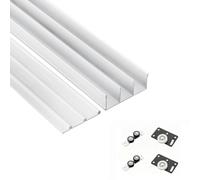 Kit Binario per Porta Scorrevole a Tre Binari - Guida per Ante Scorrevoli Incasso con Rulli Silenziosi per Porta Armadio Mobili Vetrine di 15-18 mm, Sistema Ferramenta in Alluminio