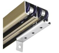 Kit Binario per Porta Scorrevole Doppia per Armadio, Resistente e Durevole - Ferramenta in Alluminio per Porte a Scomparsa con rulli silenziosi e scorrevoli, 150 cm (59,1 Pollici) - Finitura