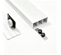 Kit Binario per Porta Scorrevole in Alluminio a 3 Binari, Sistema a Tre Ante Sovrapposte, Guida Scorrevole con Carrelli Silenziosi per Armadio Divisorio e Guardaroba