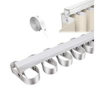 Kit Binario per soffitto ad Alta Resistenza da 19,7 Piedi con Ganci - Binari per Tende a Forma di S per Montaggio a Parete, Perfetti per divisori, Soggiorno, Camera da Letto, Tende da Doccia