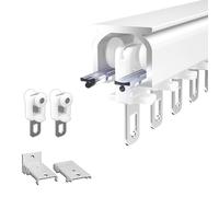 Kit Binario per soffitto Silenzioso con Asta per Tenda Scorrevole ad Alta Resistenza, Sistema di binari per Tende da 4,4 m per camere da Letto e uffici condivisi, Ideale per la Privacy negli