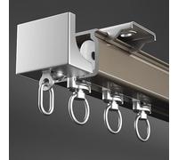Kit binario per tende per divisori, aste dritte per tende in lega di alluminio, 1 m, perfetto per tende trasparenti e pesanti, facile installazione.
