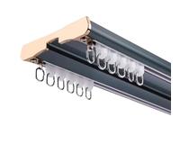 Kit binario scorrevole in alluminio da 320 cm, asta in acciaio con profilo bianco per un funzionamento scorrevole, finitura blu decorativa, perfetta per tende per casa e ufficio